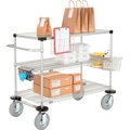 Nexel Chrome Curbside Cart w/3 Shelves & Pneumatic Casters, 60L x 24W x 43H CS24602CP